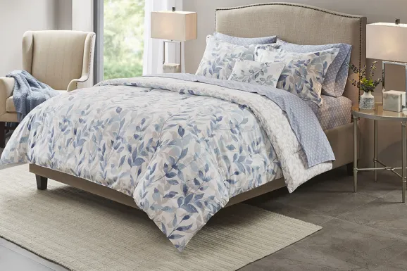 Picayne Blue 8 Pc King Comforter Set