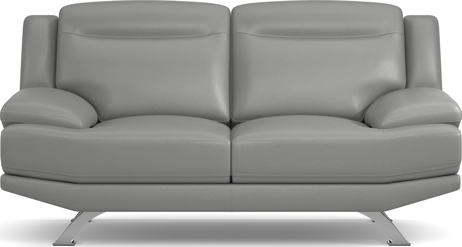 Zamora Gray Leather Loveseat