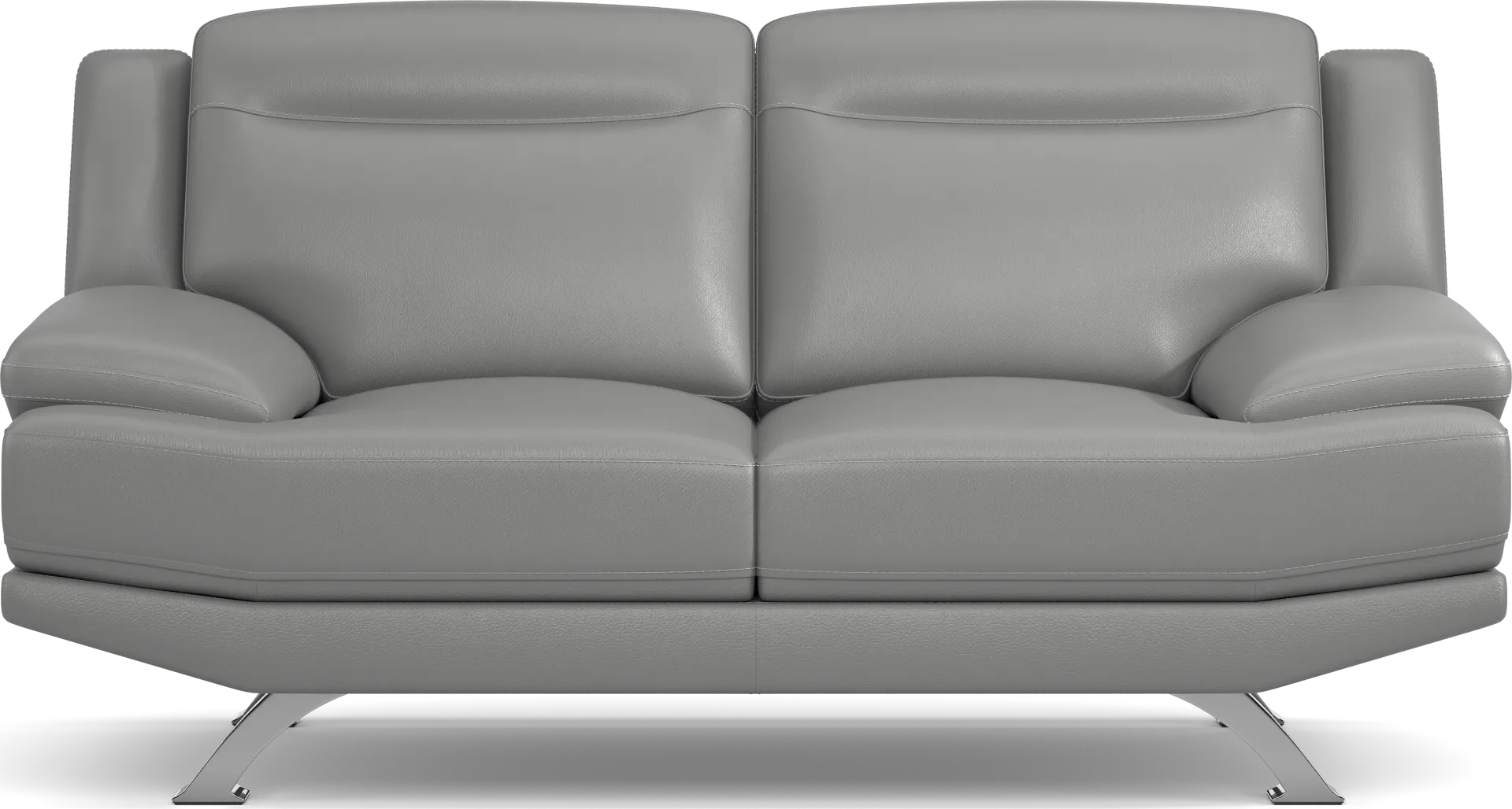 Zamora Gray Leather Loveseat - Image 1
