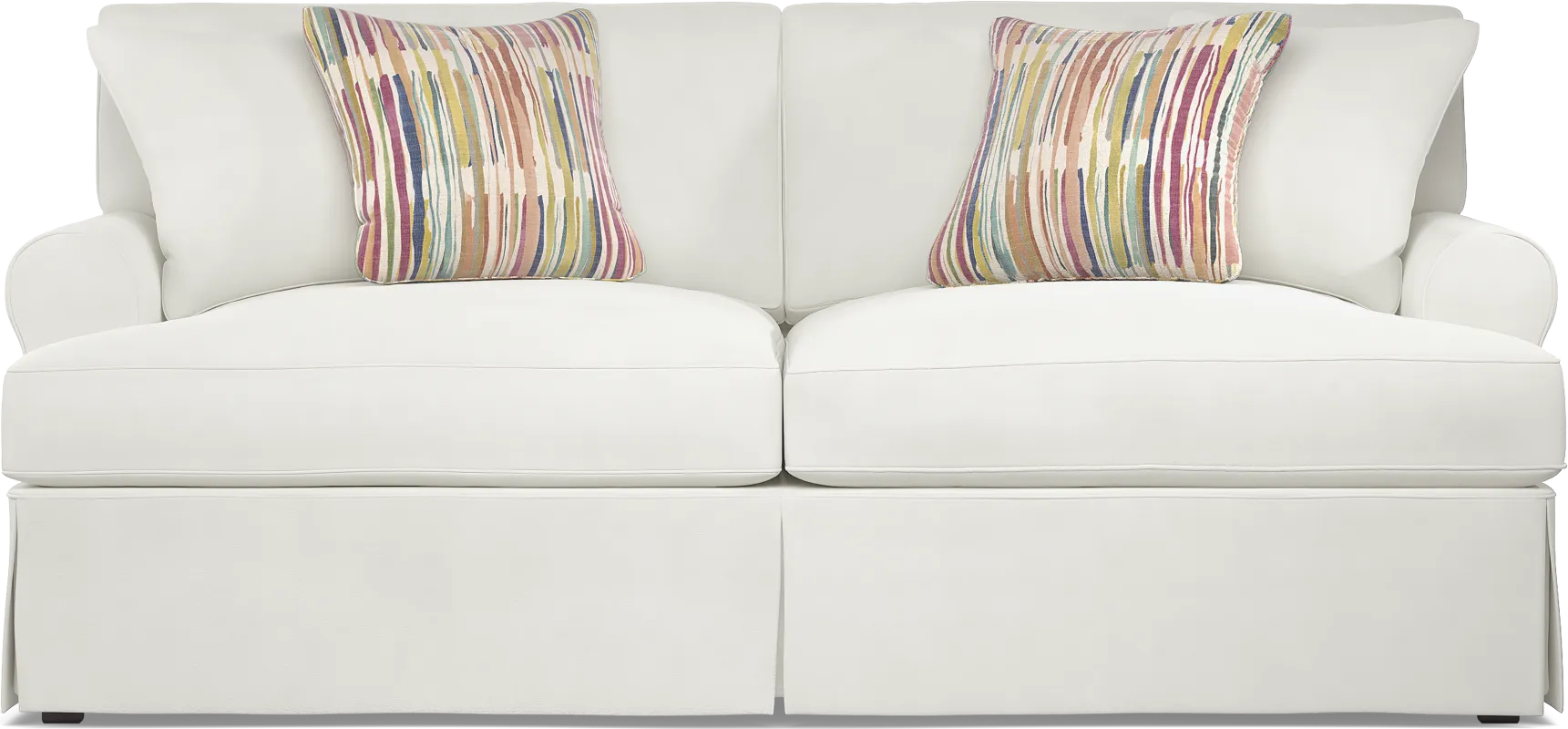 Beachside Walk White Denim Slipcover Sofa