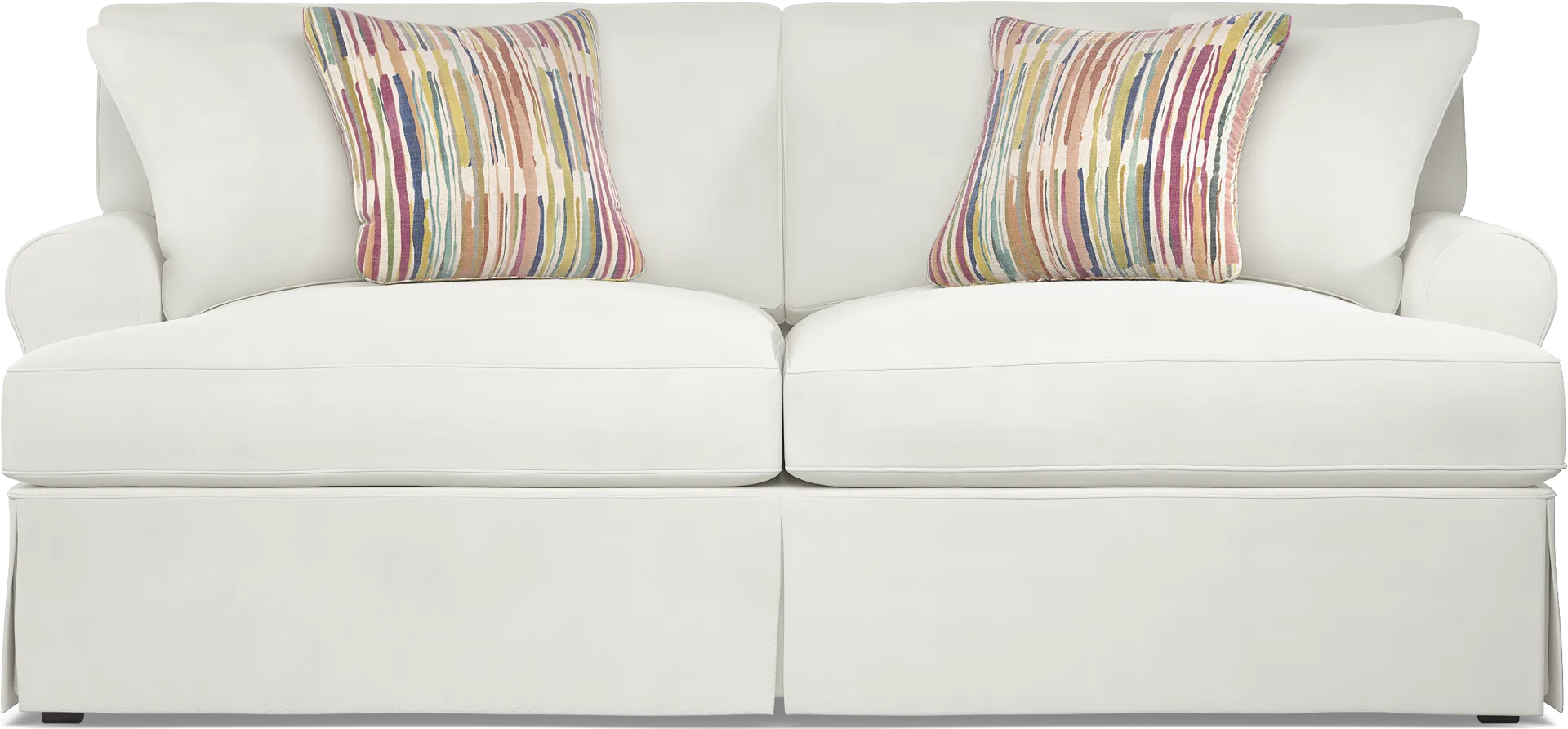 Beachside Walk White Denim Slipcover Sofa - Image 1