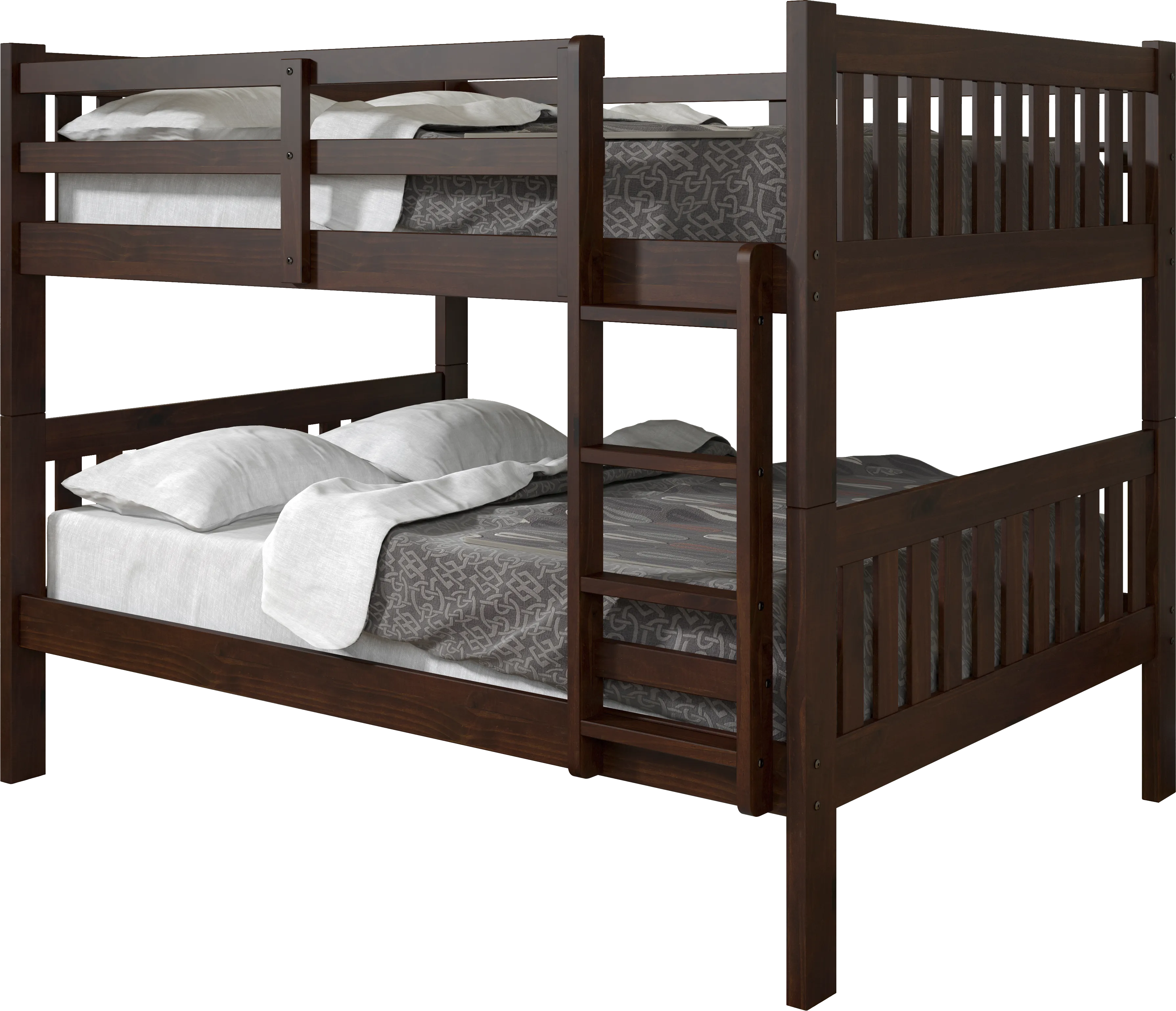 Kids Aleyna I Dark Brown Full/Full Bunk Bed - Thumbnail - Image 1