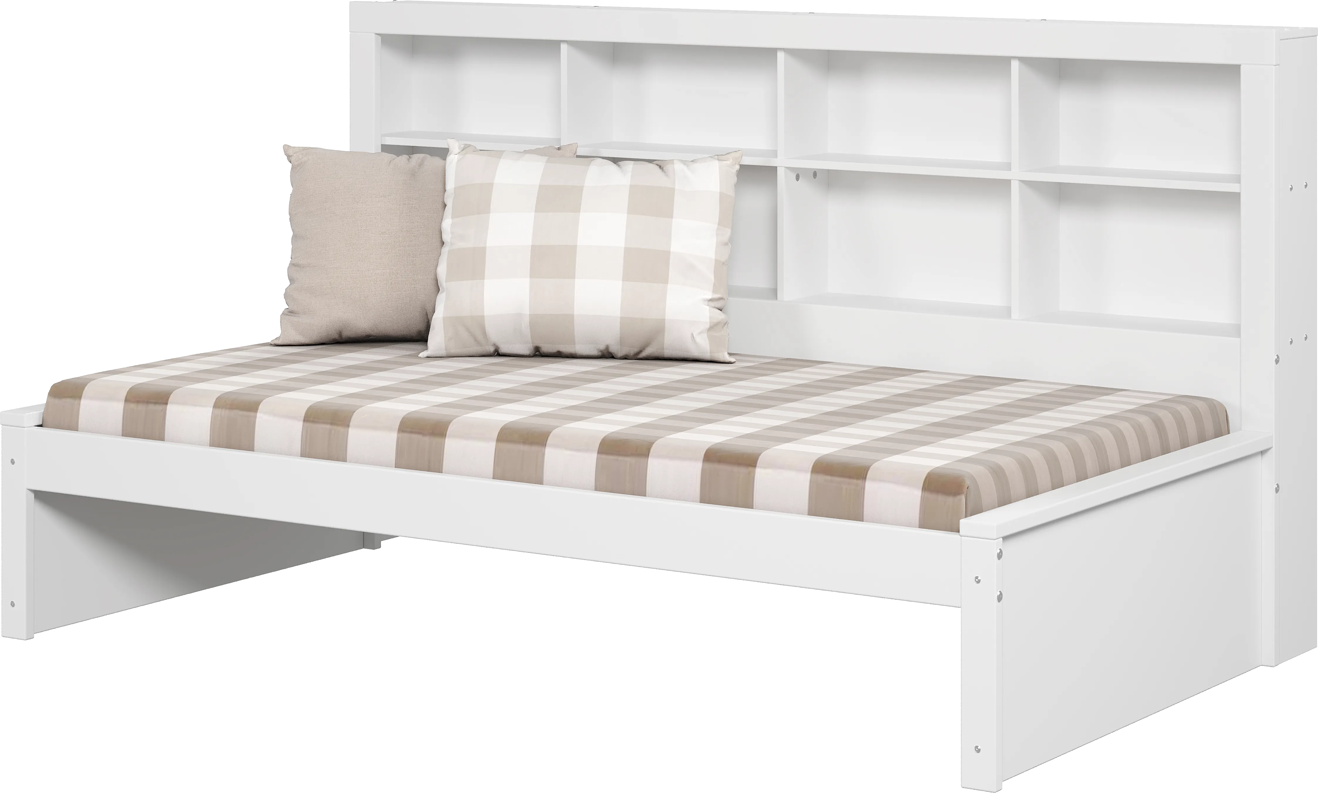 Kids Biserka I White Twin Day Bed with Bookcase - Thumbnail - Image 1