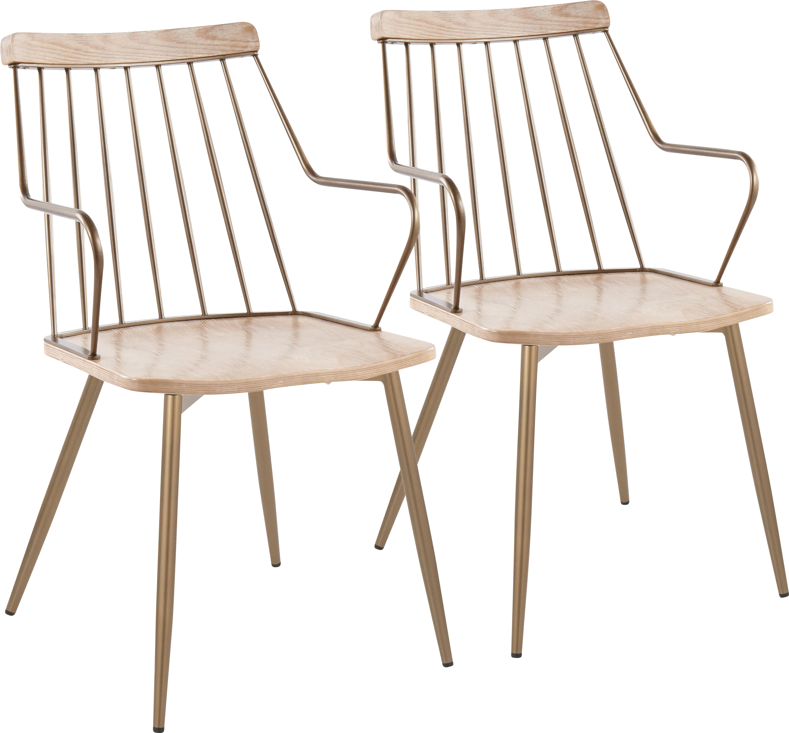 Hundley White Arm Chair, Set of 2 - Thumbnail - Image 1