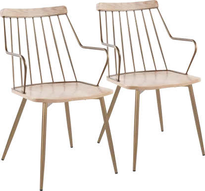 Hundley White Arm Chair, Set of 2