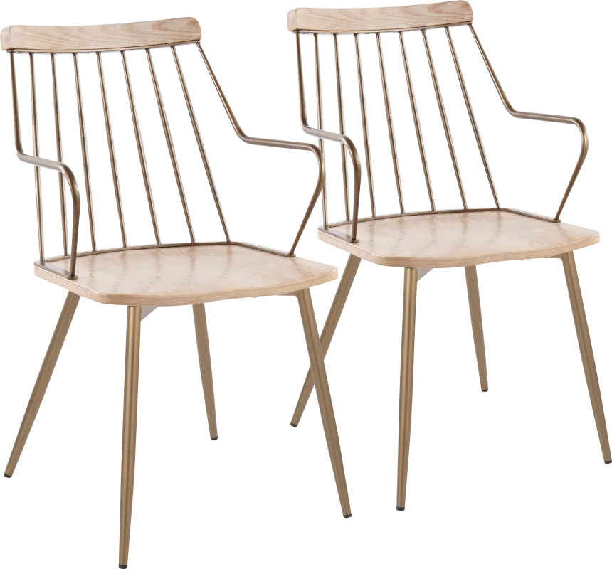 Hundley White Arm Chair, Set of 2