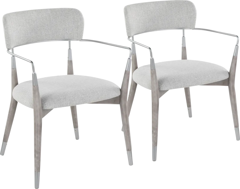Mackling Gray Arm Chair, Set of 2