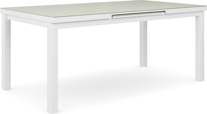 Solana White 71-94 in. Rectangle Outdoor Dining Table