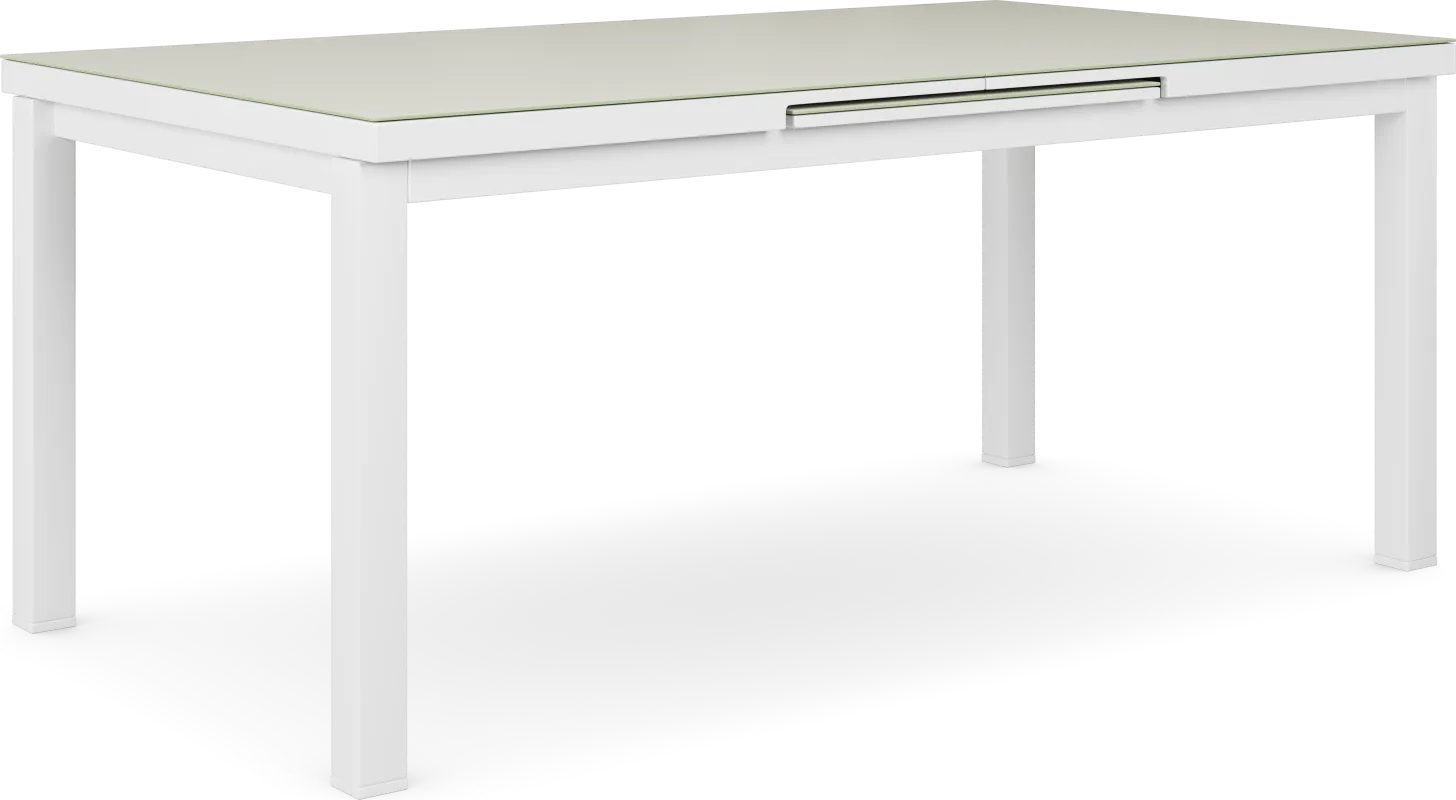 Solana White 71-94 in. Rectangle Outdoor Dining Table