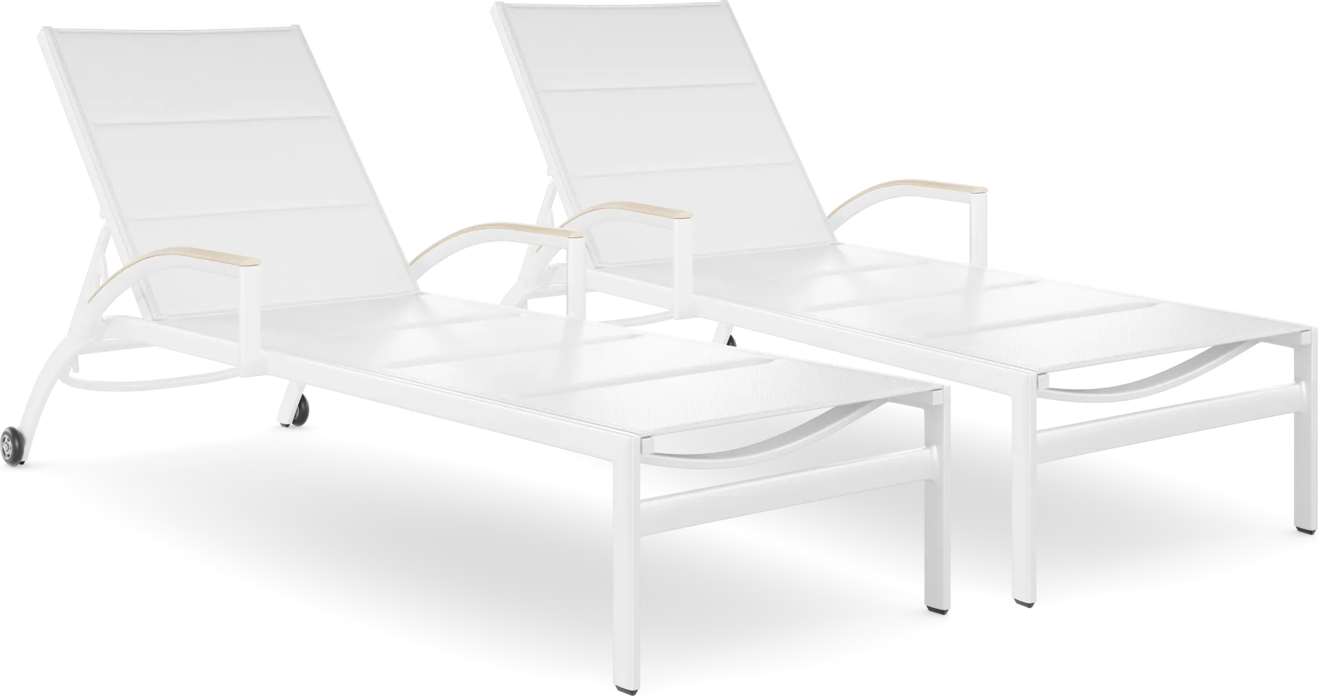 Solana White Outdoor Chaises, Set of 2 - Image 2