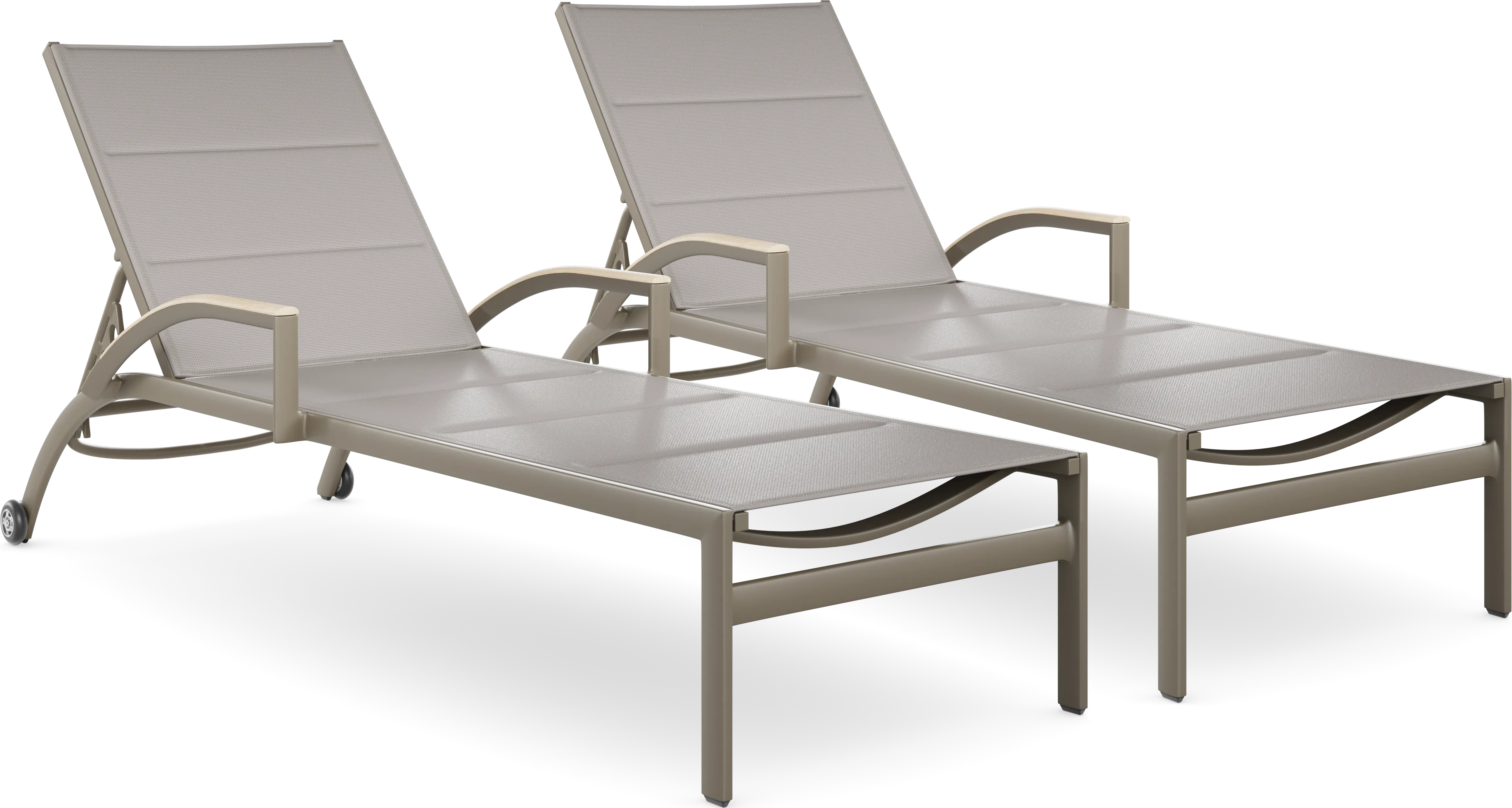 Solana Taupe Outdoor Chaises, Set of 2 - Thumbnail - Image 1