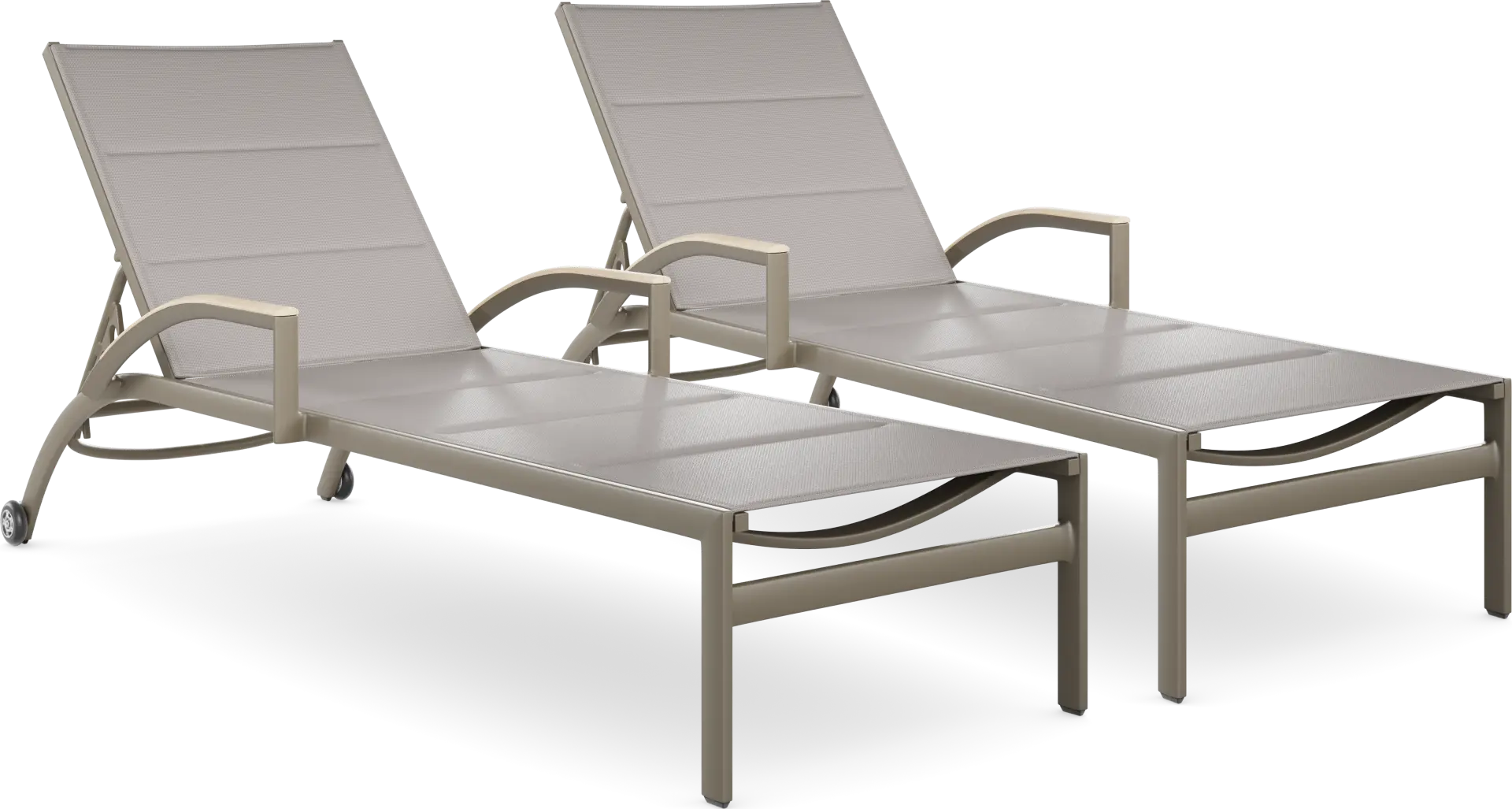 Solana Taupe Outdoor Chaises, Set of 2