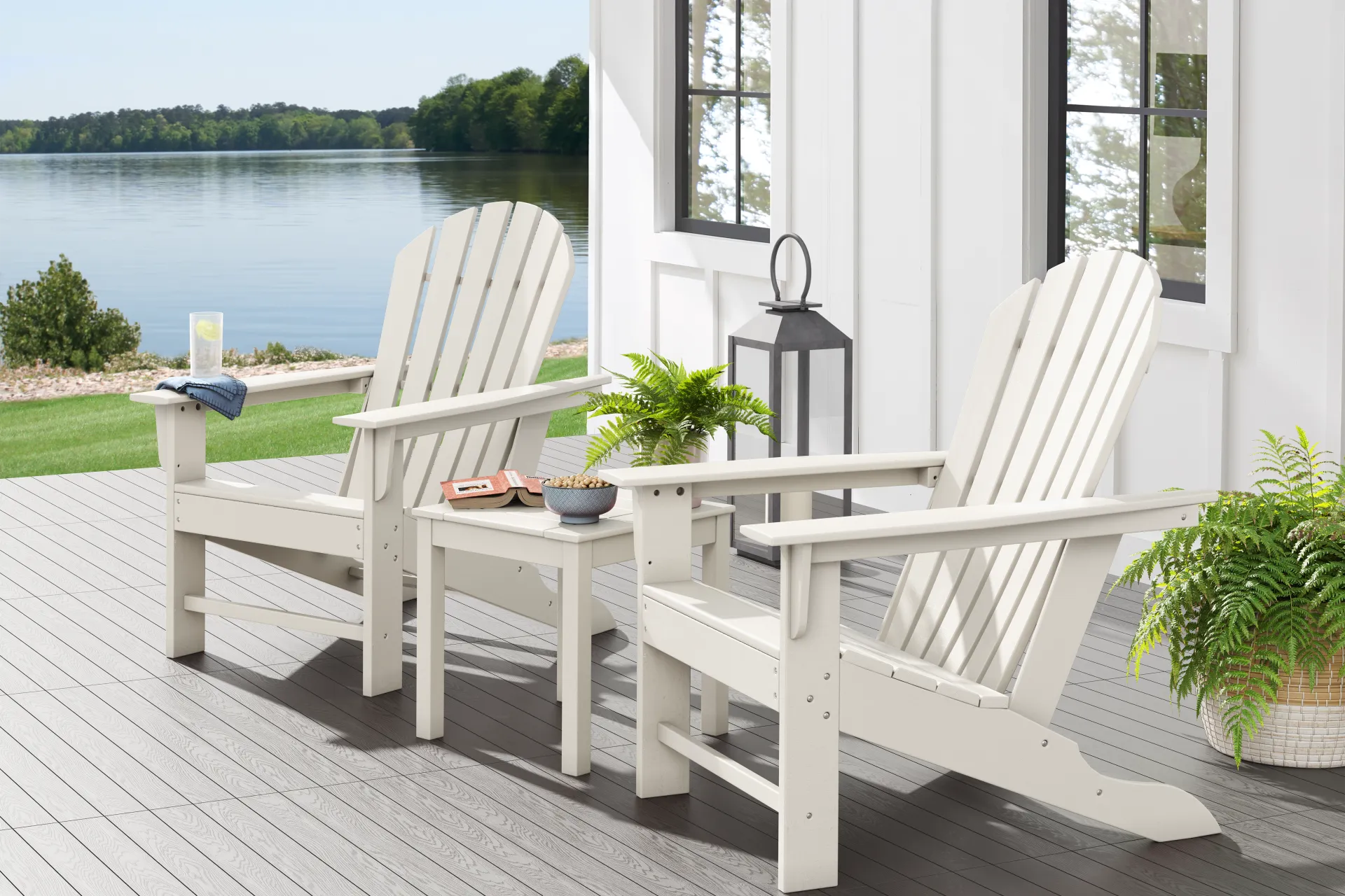 Addy White Outdoor Adirondack Chair, Set of 2 - Image 2