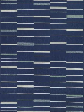 Lazuli Dark Blue 7'10 x 10' Indoor/Outdoor Rug