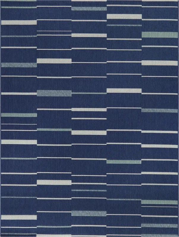Lazuli Dark Blue 7'10 x 10' Indoor/Outdoor Rug