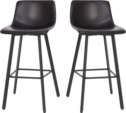 Hiefield Black Barstool, Set of 2