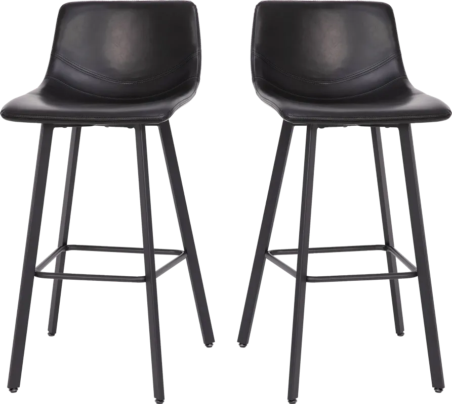 Hiefield Black Barstool, Set of 2