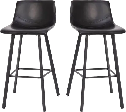 Hiefield Black Barstool, Set of 2