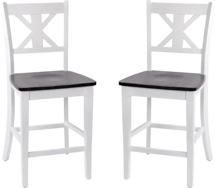 Latourette White Counter Height Stool, Set of 2