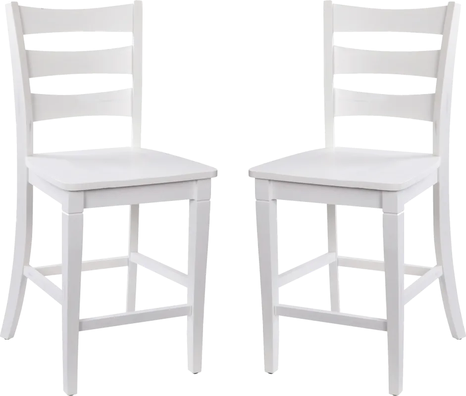 Madrona White Counter Height Stool, Set of 2