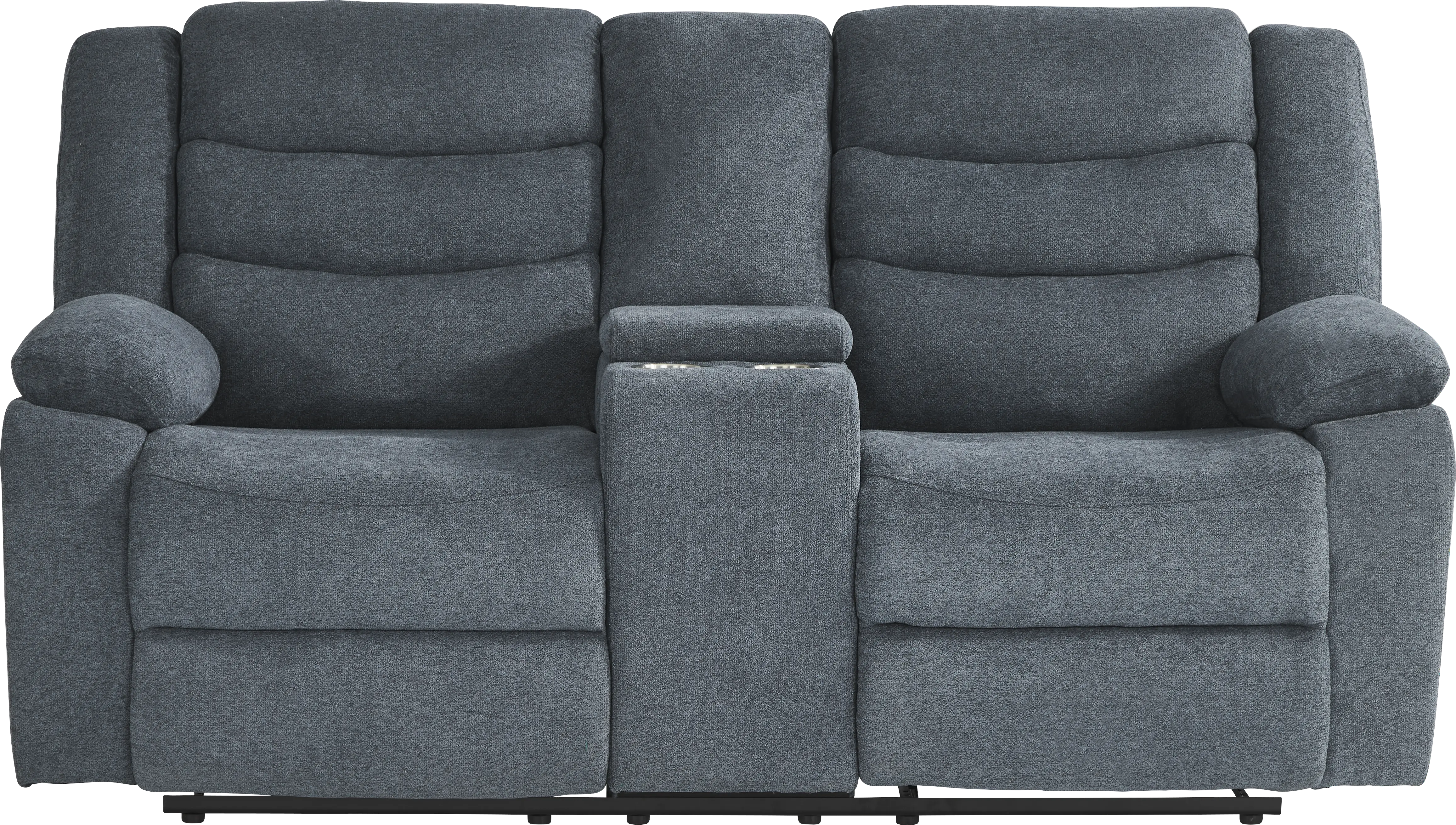 Swansea Blue Reclining Console Loveseat - Thumbnail - Image 1