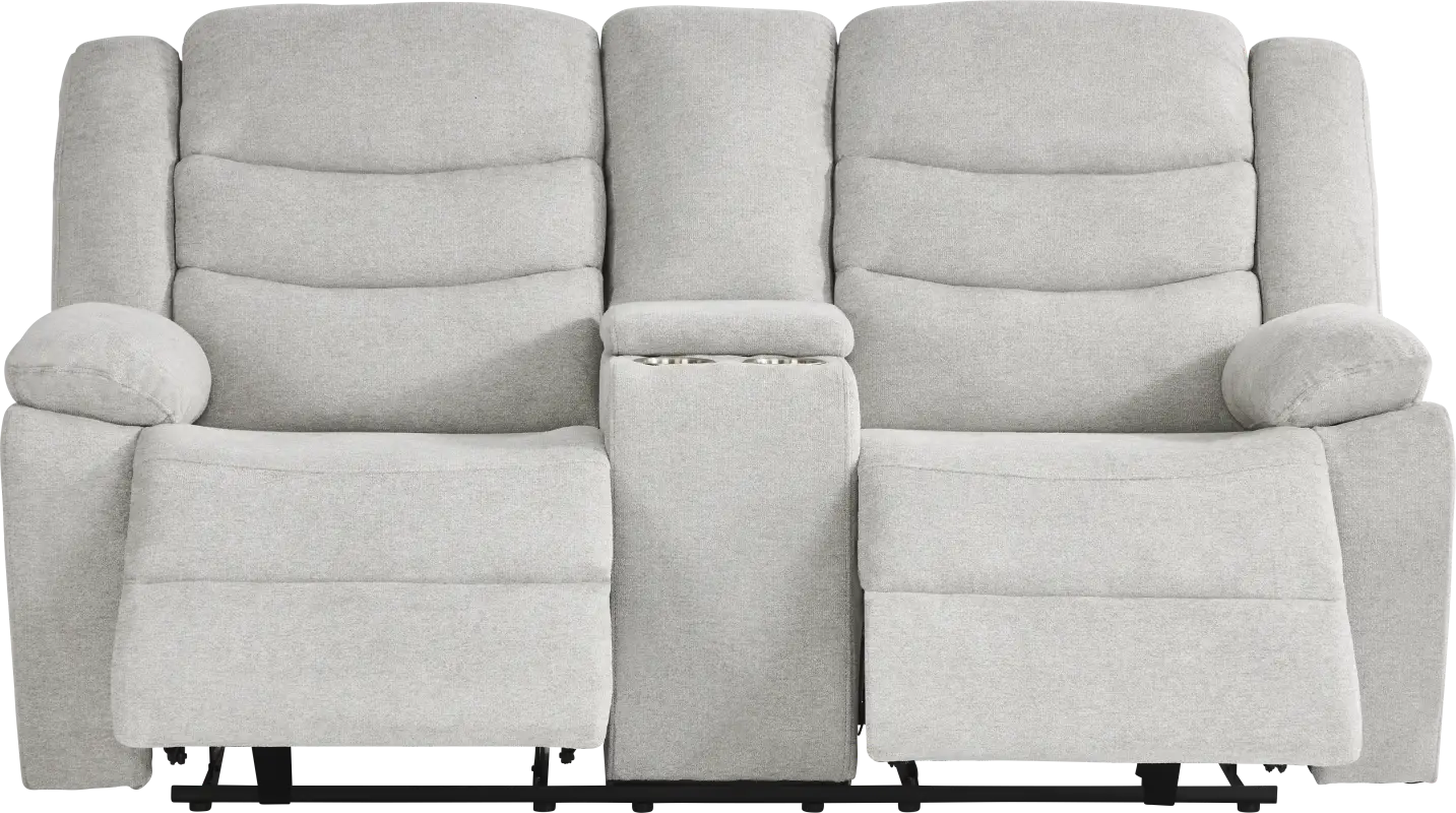 Swansea Gray Reclining Console Loveseat