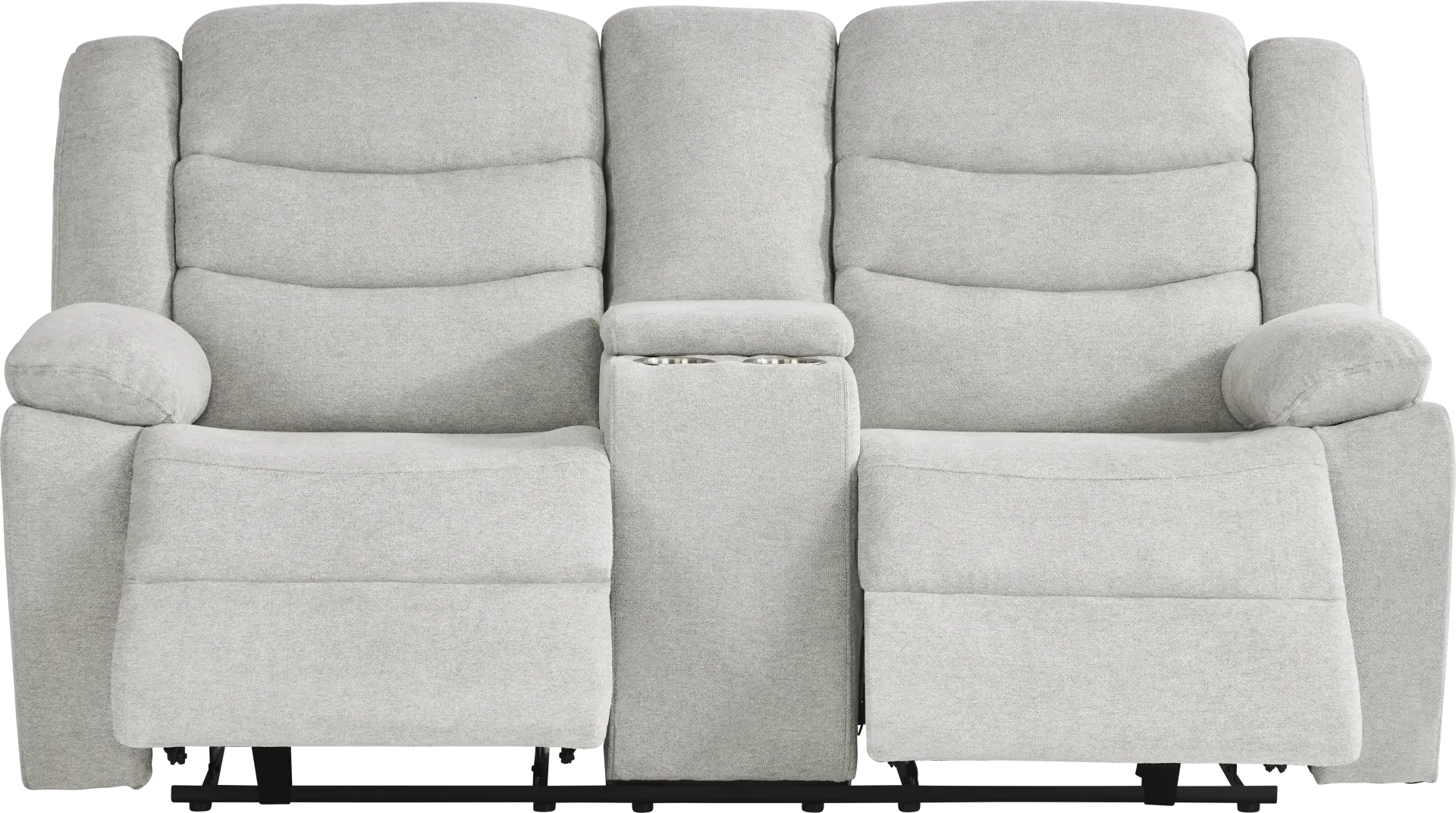 Swansea Gray Reclining Console Loveseat
