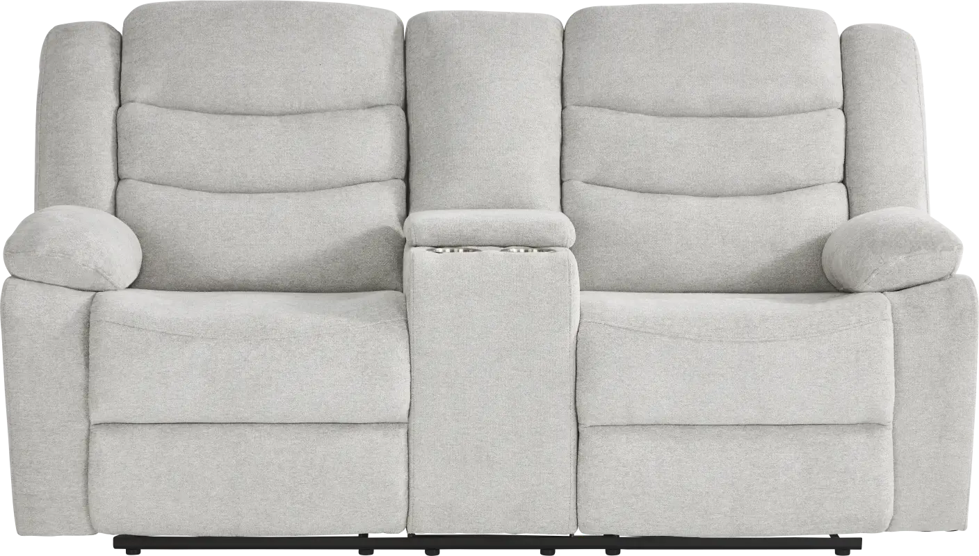 Swansea Gray Reclining Console Loveseat
