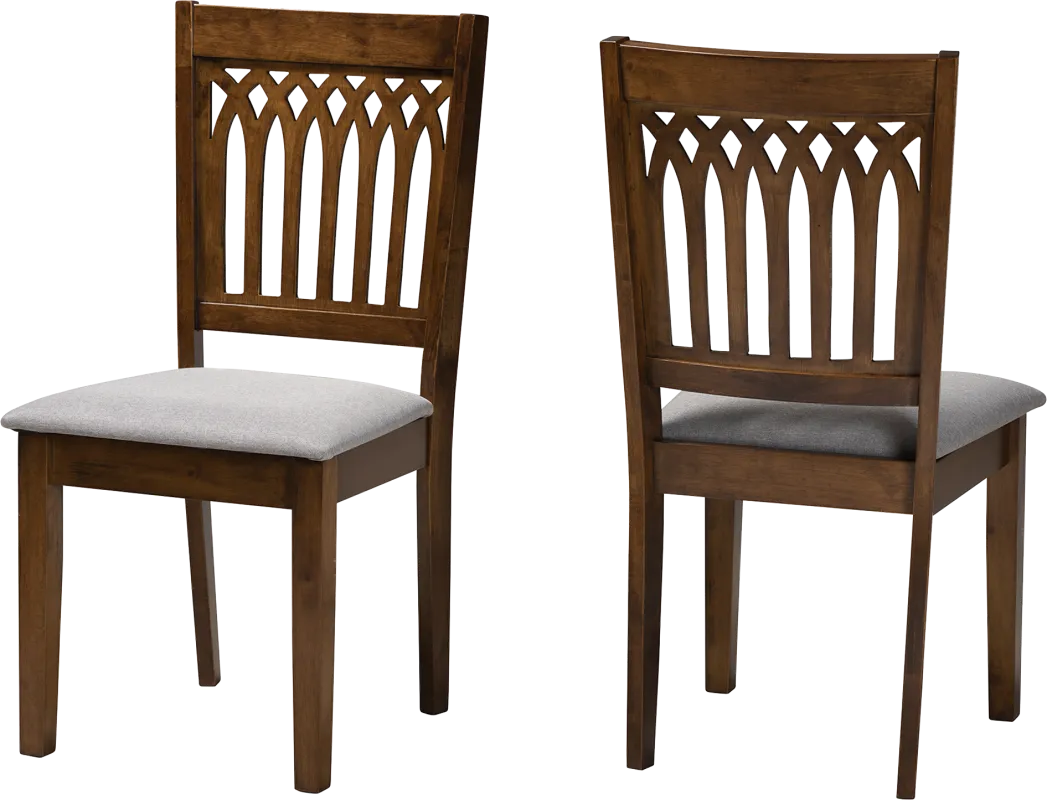 Salzedo Walnut Brown Dining Chair, Set of 2