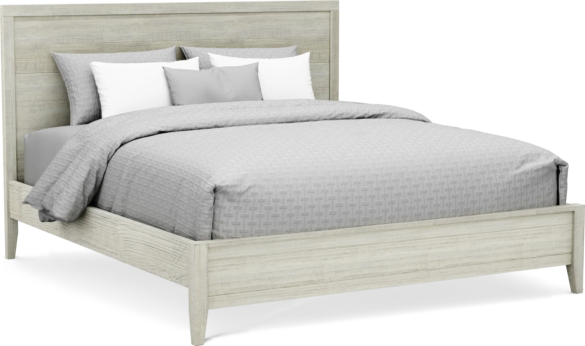Palm Grove White 3 Pc King Panel Bed - Image 1