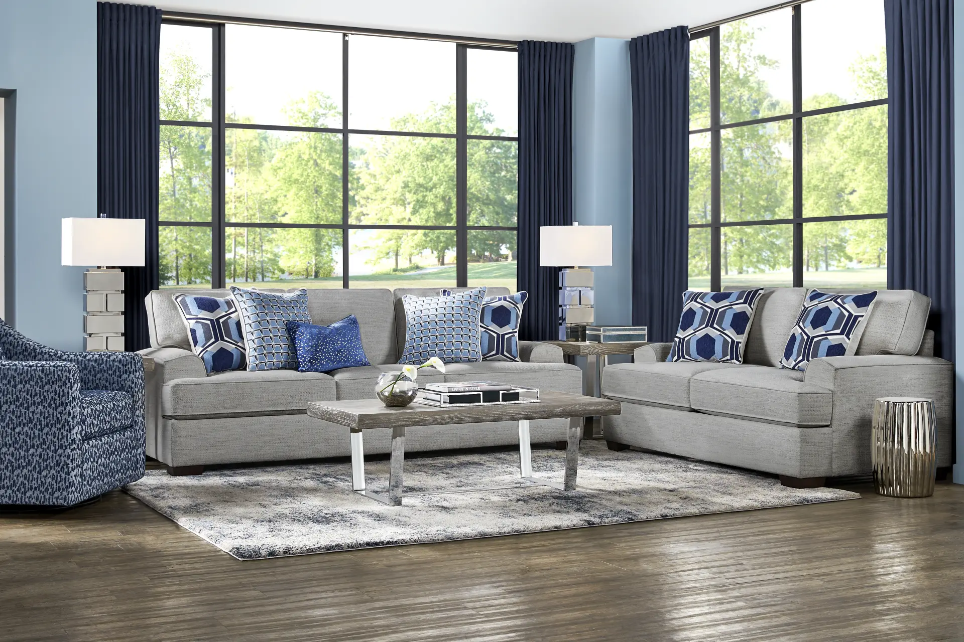 Hutchinson Gray 7 Pc Living Room