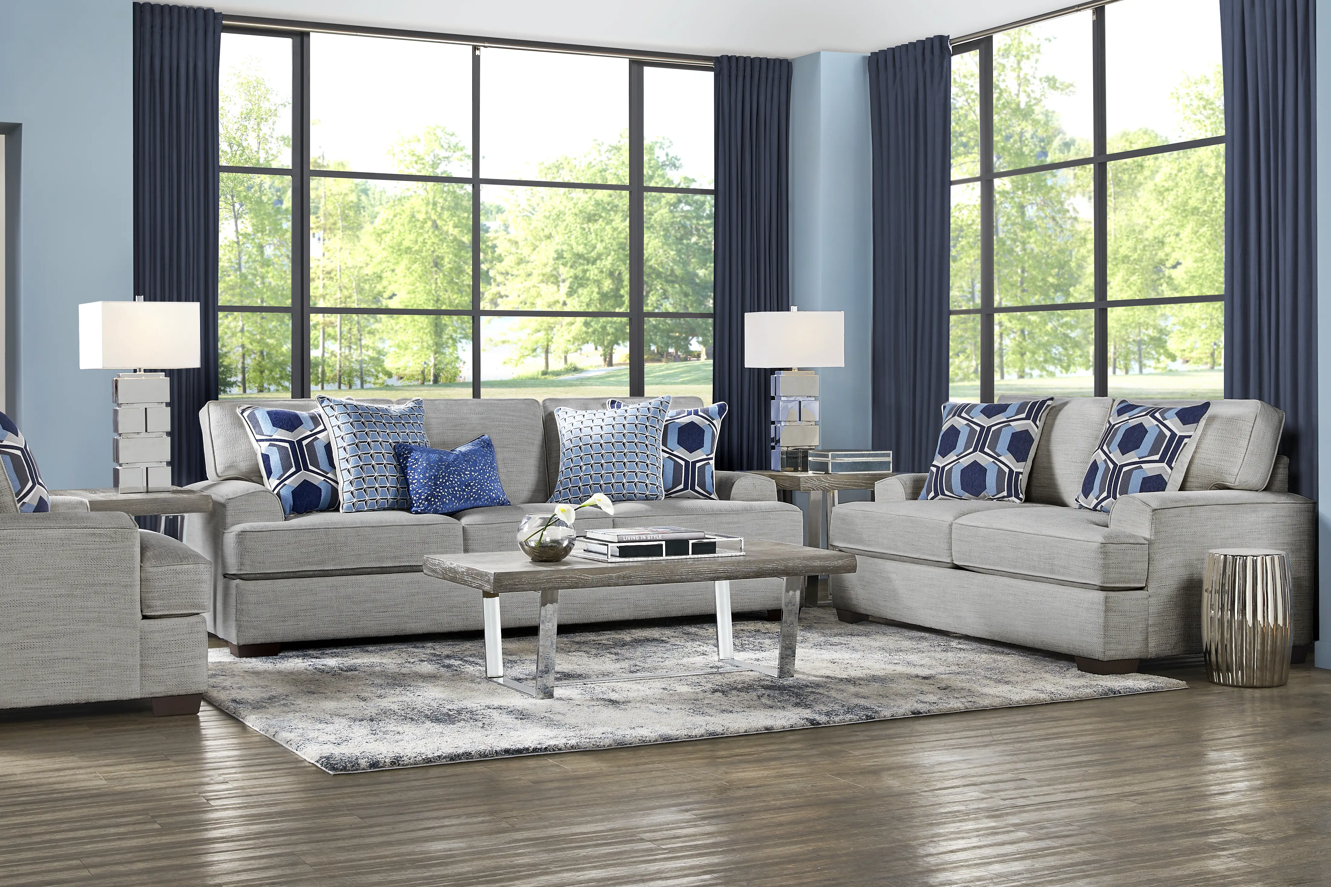 Hutchinson Gray Polyester Fabric Sofa | Rooms to Go