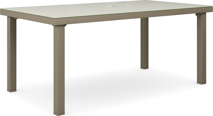 Solana Taupe 70 in. Glass Rectangle Outdoor Dining Table