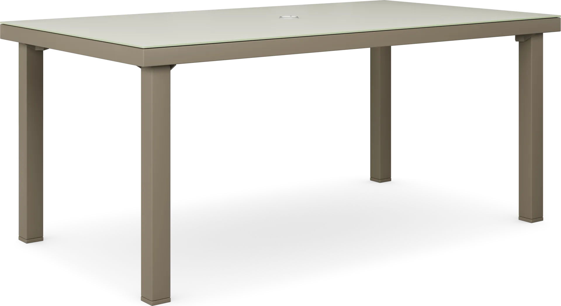 Solana Taupe 70 in. Glass Rectangle Outdoor Dining Table - Image 2