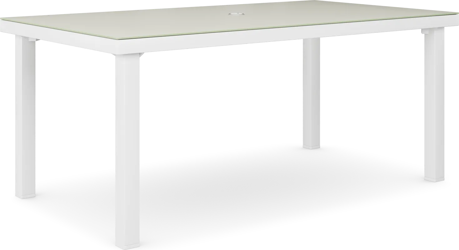 Solana White 70 in. Rectangle Outdoor Dining Table
