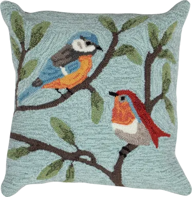 Tulippaw Aqua Indoor/Outdoor Accent Pillow