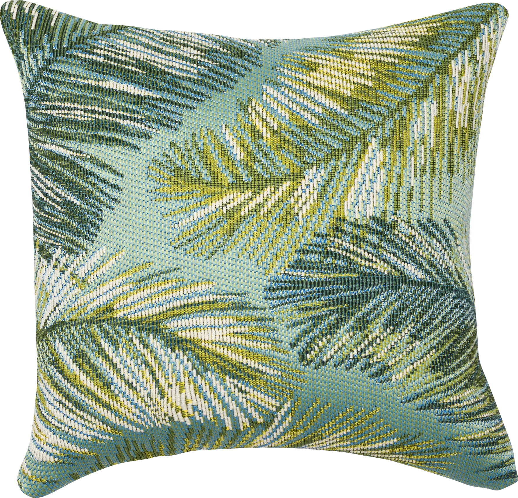 Frond Coast Aqua Indoor/Outdoor Accent Pillow - Thumbnail - Image 1