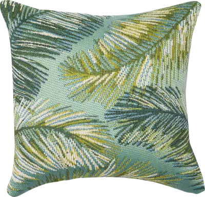 Frond Coast Aqua Indoor/Outdoor Accent Pillow