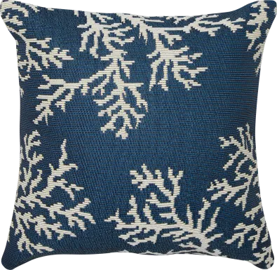 Coral Blossom Navy Indoor/Outdoor Accent Pillow