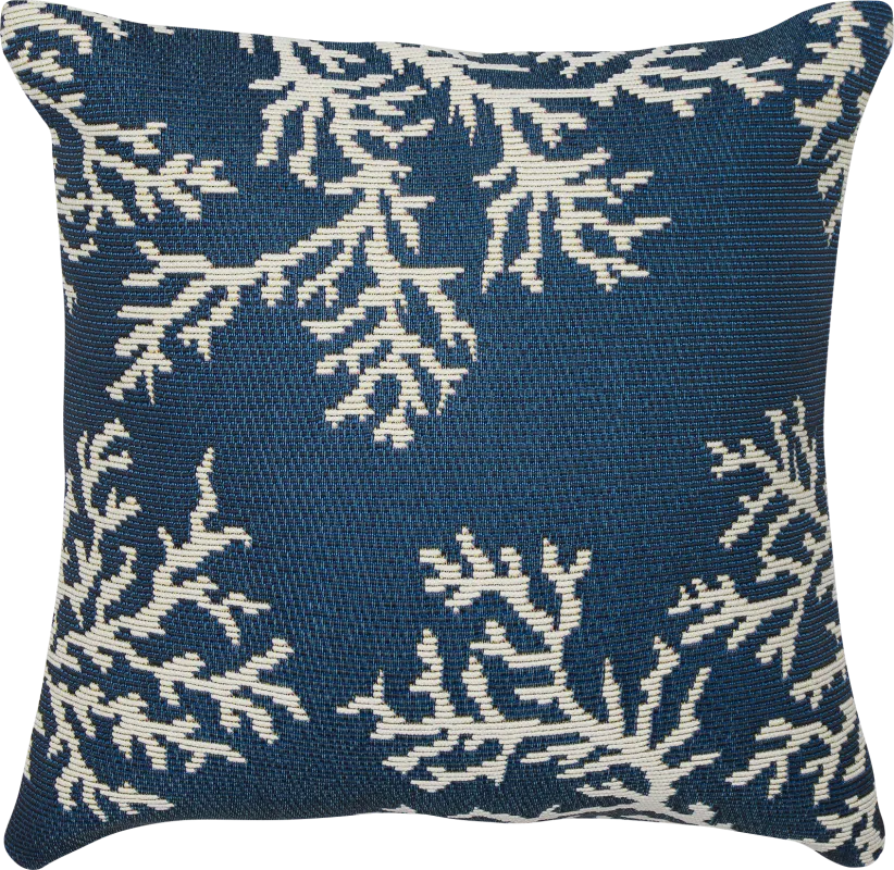 Coral Blossom Navy Indoor/Outdoor Accent Pillow