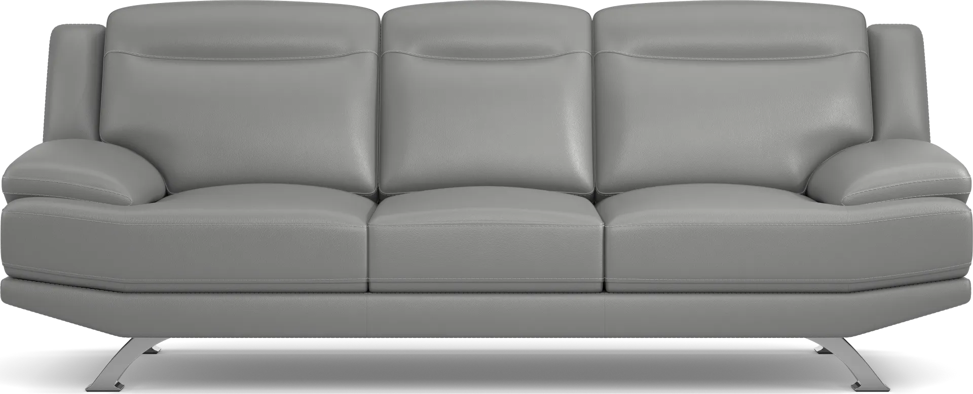 Zamora Gray Leather Sofa