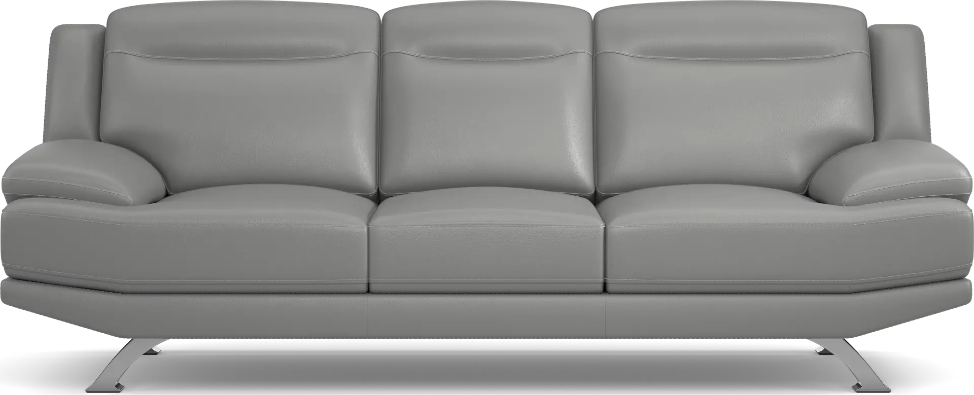 Zamora Gray Leather Sofa