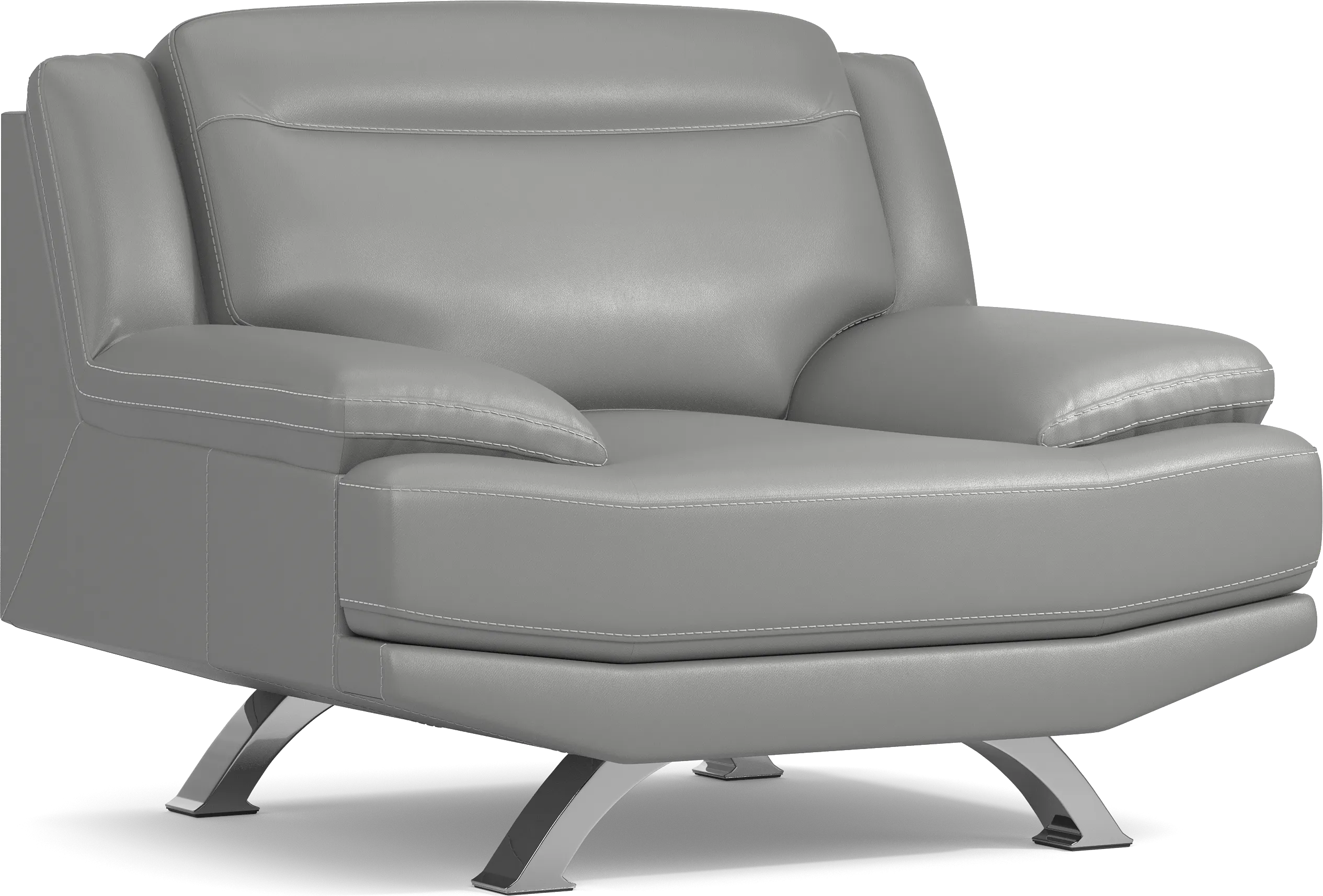 Zamora Gray Leather 3 Pc Living Room - Thumbnail - Image 8
