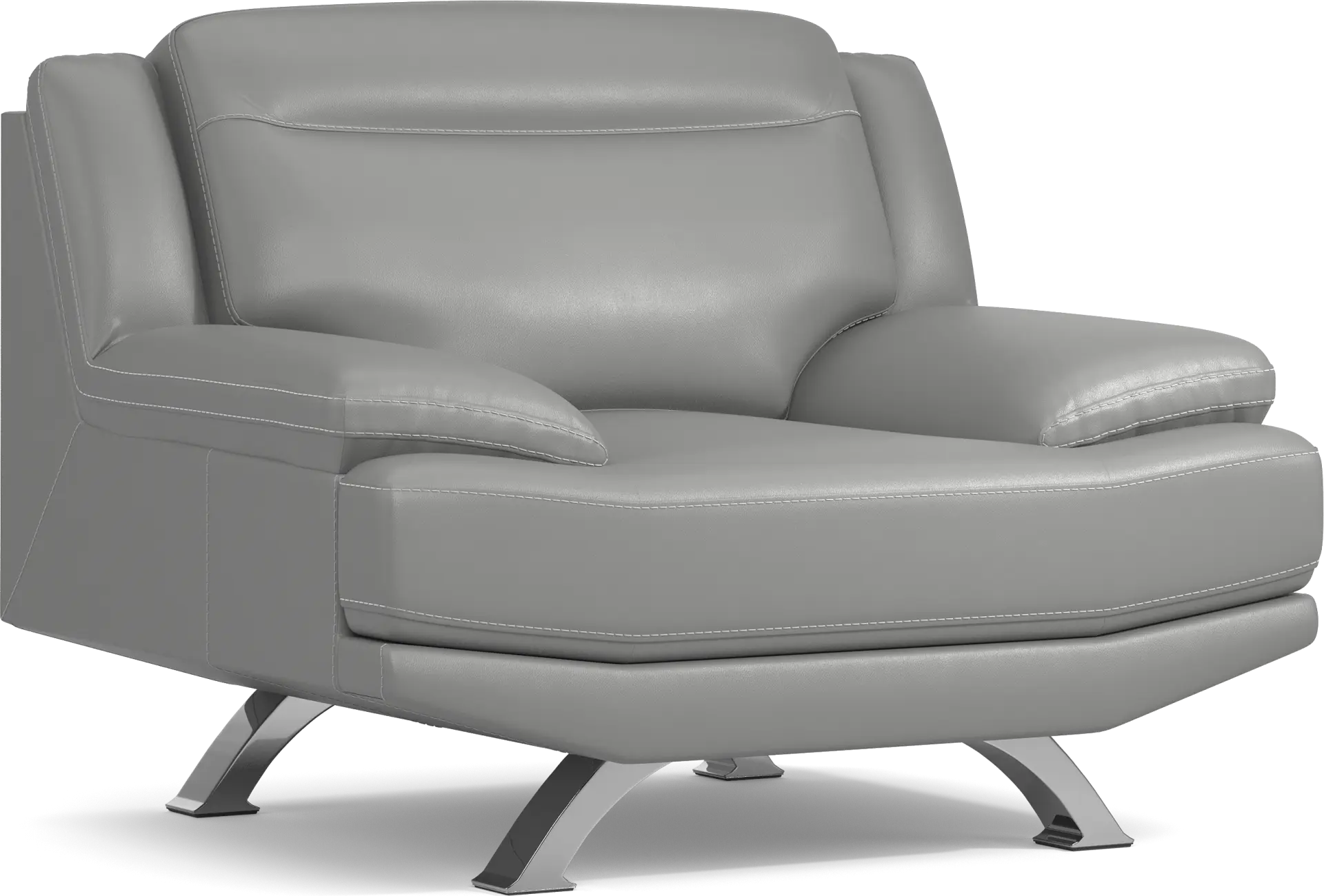 Zamora Gray Leather Chair