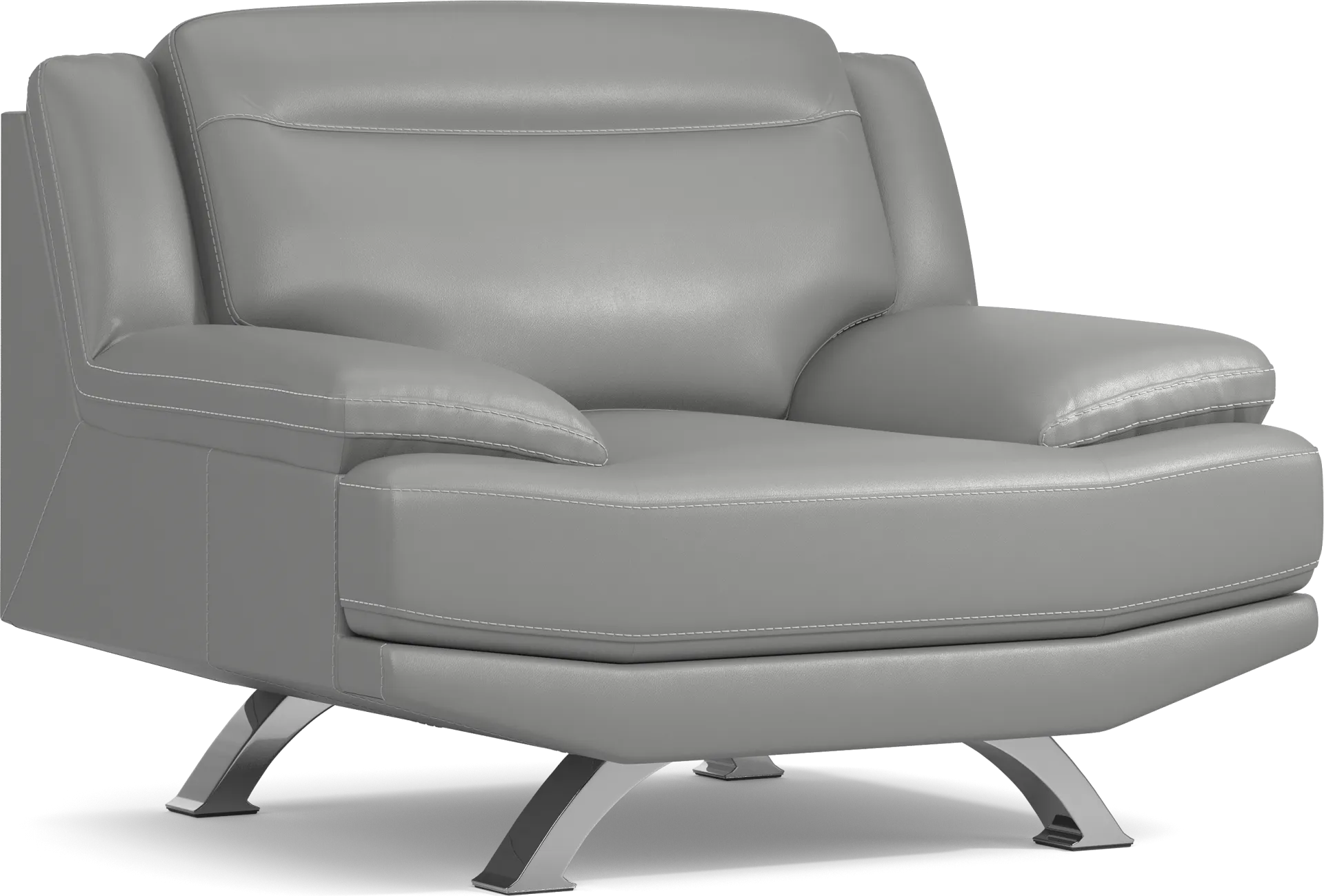 Zamora Gray Leather 3 Pc Living Room - Image 8