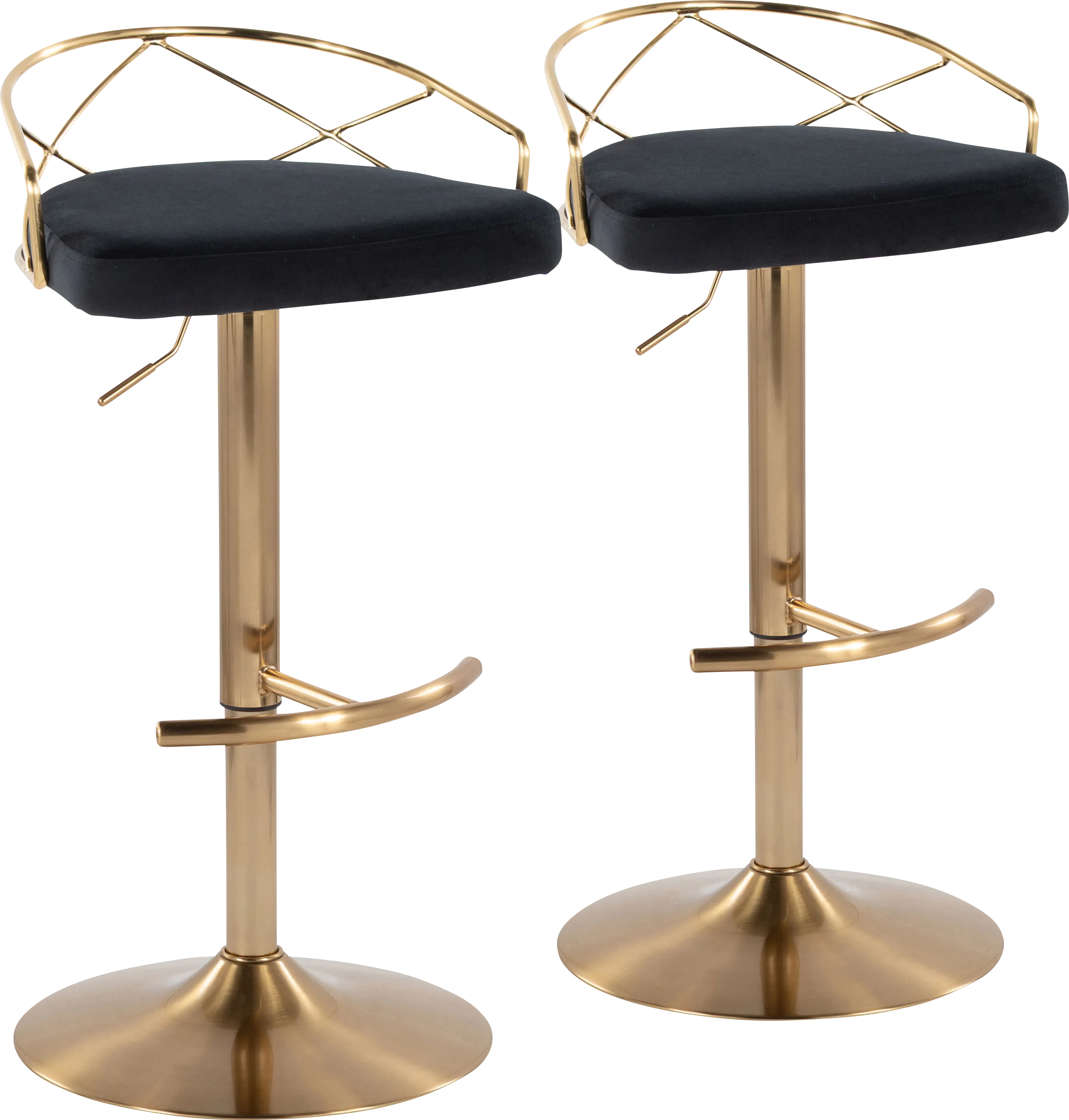 Ravensburg II Black Adjustable Barstool, Set of 2 - Thumbnail - Image 1
