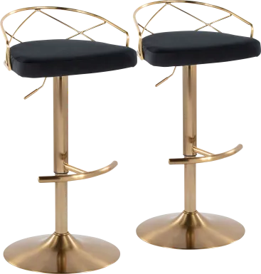 Ravensburg II Black Adjustable Barstool, Set of 2