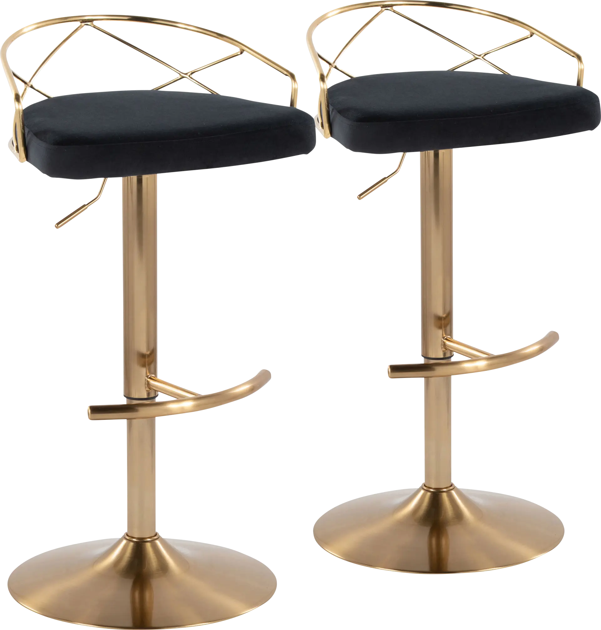 Ravensburg II Black Adjustable Barstool, Set of 2