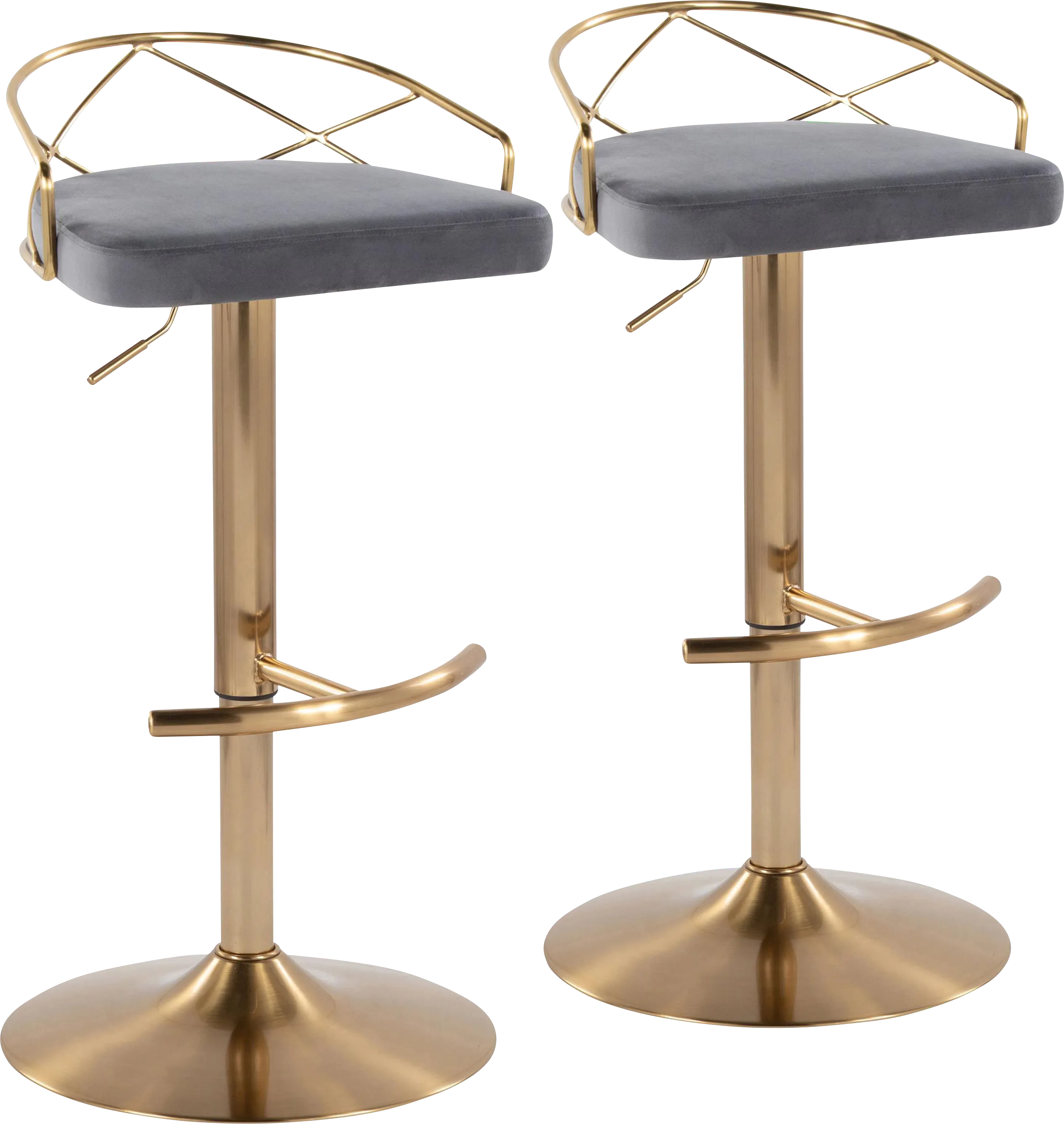 Ravensburg II Gray Adjustable Barstool, Set of 2 - Thumbnail - Image 1