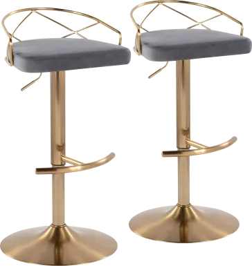 Ravensburg II Gray Adjustable Barstool, Set of 2